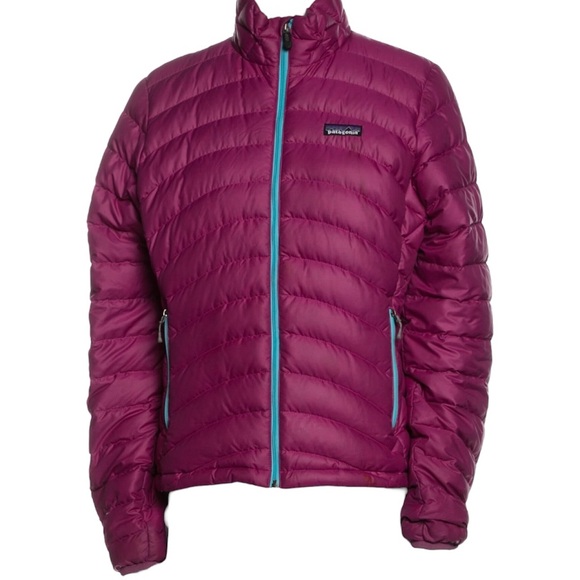 Patagonia Purple Down Jacket with Collar - Picture 1 of 17